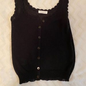 Black knitted tank top